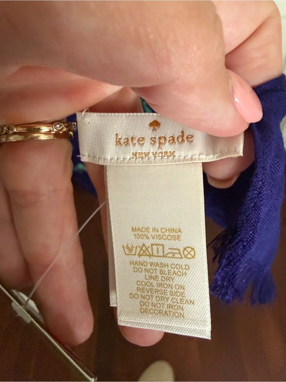Kate Spade Navy Peacock Print Lightweight Scarf - Women
